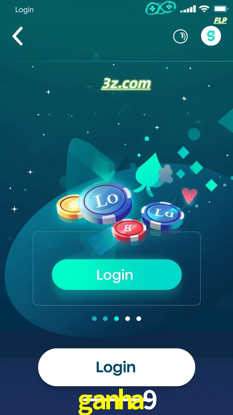 Login no aplicativo de cassino online ganha9 Brasil com bônus de boas-vindas